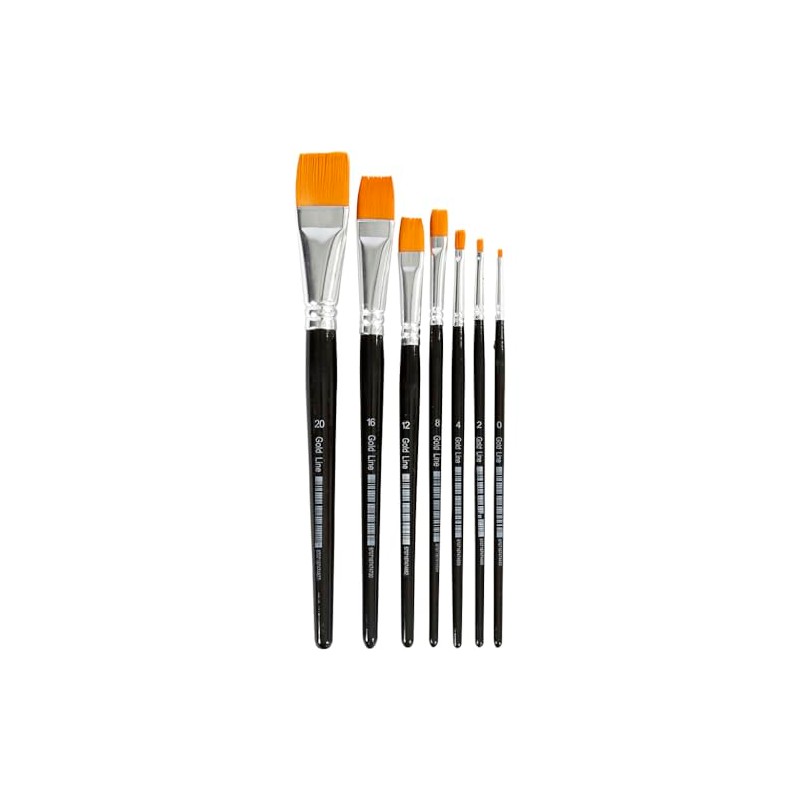 Gold Line Acrylic Brush Set, Size 0-20, W: 2-24 mm,