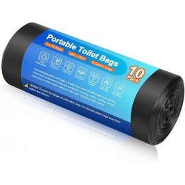 Portable Toilet Bags for Camping, Biodegradable Porta Potty Bags 8 Gallon Thickened Toilet Waste Bags for 5 Gallon Bucket Toilet - Color: 1 Count（Pack of 10）