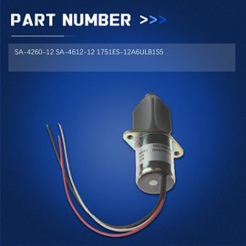 SA-4260-12 SA-4612-12 1751ES-12A6ULB1S5 Fuel Shut Off Solenoid for Kubota 3A 70 82 mm with Stop Solenoid Valve Diesel Engine Excavator 12V