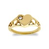 Jewelco London Girls Solid 9ct Yellow Gold Solitaire Love Heart
