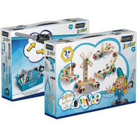HAZET Juniortool1 Children's Toy Set (61 Pieces, Tools and Building Blocks, Screws and Nuts, for Children Aged 3 and Above)