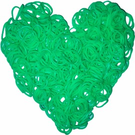 Yowamho 900 Green Rubber Band with 24 S-clips and 1 Small Crochet, Elastic.