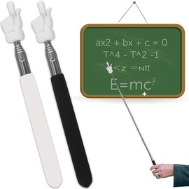 Instruction Stick, Telescopic, Finger Stick, 2 Pieces, Teacher Pointer, Hand Pointer, Fun Learning, Cute Hand Design, Easy to Grip, Anti-Slip, Adjustable Length, Approx. 21.7 inches (55 cm),