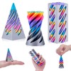 3 Pcs 3D Printed Fidget Toy, Impossible Cone Pyramid Spiral