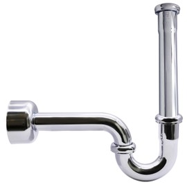 Westbrass CO400-12-26 1-1/2" Brass Bathroom Sink P-Trap with 12" Slip Joint Extension Tube, Polished Chrome