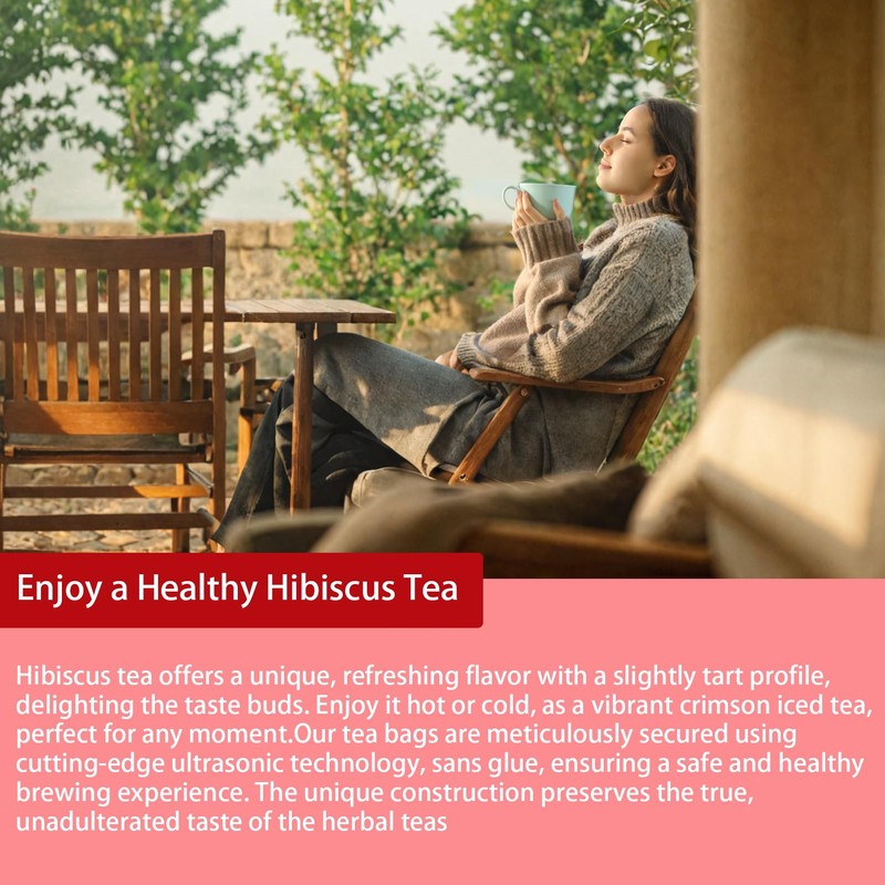 Samcci - Hibiscus Tea Bags, 50 Teabags - Premium dried