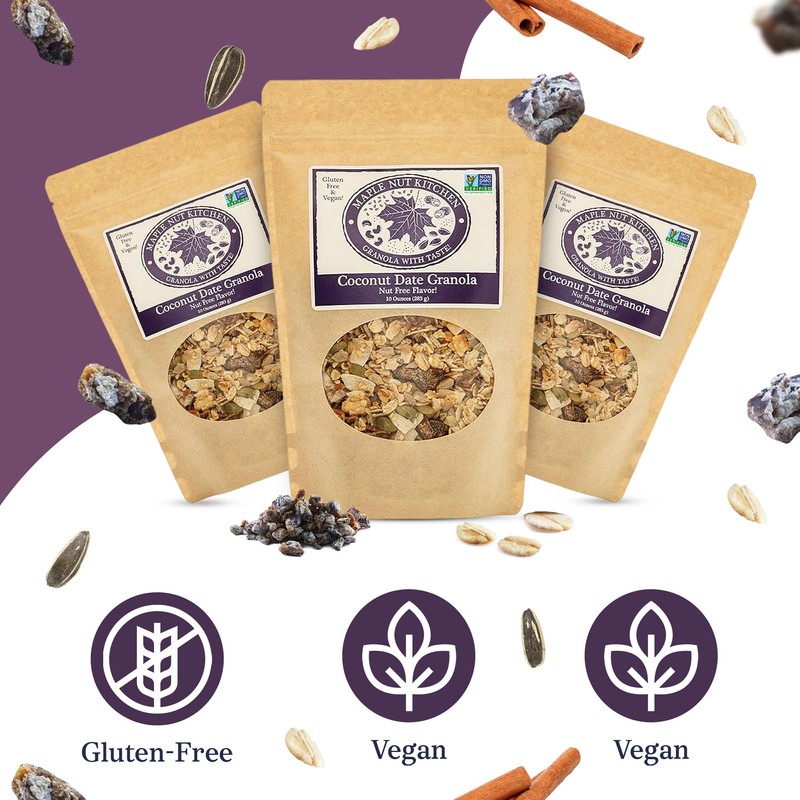 Maple Nut Kitchen Coconut Date Granola, 3 Pack – Gluten-Free,