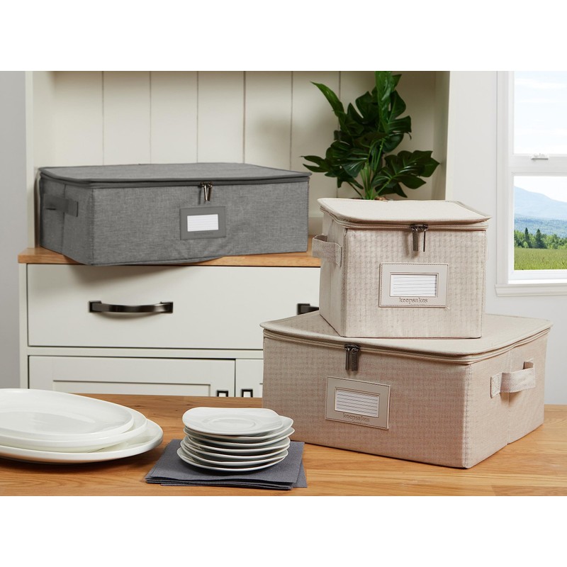 Covermates Keepsakes Dish Storage Box - Stackable, Reinforced Handles, China