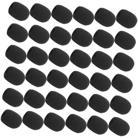 Kisangel 50pcs Microphone Windscreen Sponge Covers Soft Elastic Mic Caps for Headset and Lapel Microphones Protects Against Dirt and Damage for Recording and Streaming