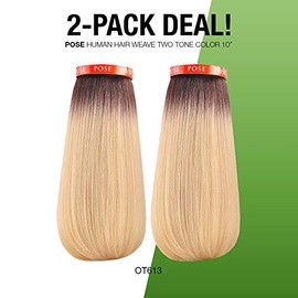 2-PACK DEAL! Model Model Human Hair Blend Weave Pose Bounce Two Tone Color 8",10"(OT613) (10)