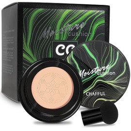 Mushroom Head Air Cushion CC Cream, Moisturizing Concealer Cream, Moisturizing BB Cream Makeup Base Long Lasting with Mushroom Makeup Sponge, Easy to Apply (Nautural)