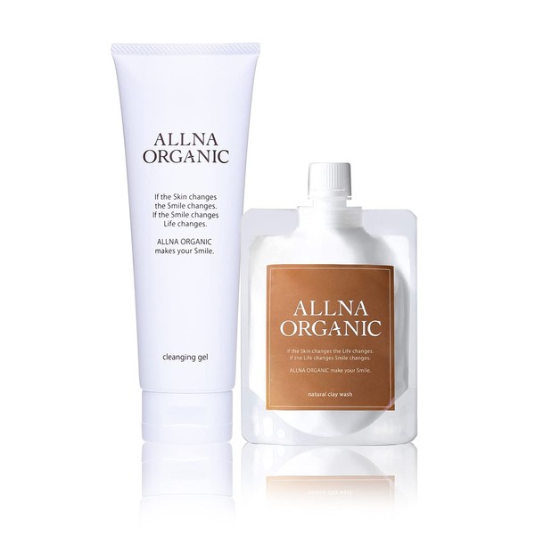 Allna Organic Cleansing Gel, Additive Free, For Clogged Pores and Blackheads, Makeup Remover, 4.6 oz (130 g) AND Natural Clay Wash, 4.6 oz (130 g)