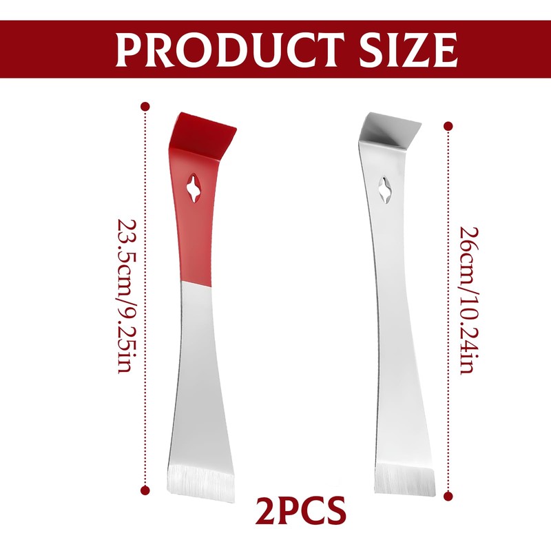 2 Pieces Stainless Steel Pry Bar,Scraper, Multi-Purpose Crow Bar, Flat