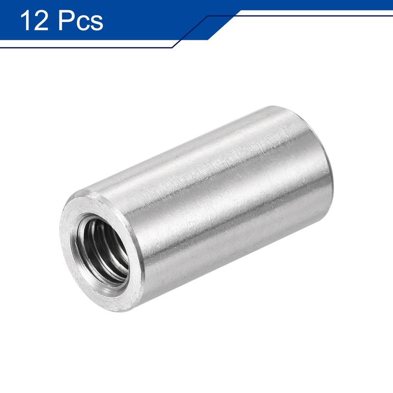 sourcing map M6 Round Connector Nuts, 304 Stainless Steel Coupling