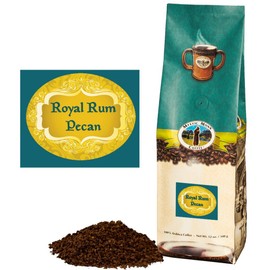 Mystic Monk Coffee: Royal Rum Pecan Flavored Ground Coffee (Flavor Roast 100% Arabica Coffee) - 12oz