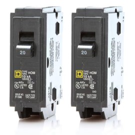 Square D HOM120 – 20 Amp 20A Single Pole Plug-in Homeline Circuit Breaker – Genuine OEM Replacement UL Listed 120V – 2-Pack