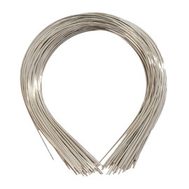 Oshhni 50Pcs Plain Metal Headbands for Crafts Thin Wire Hairband Bulk for Women Hair Accessory DIY Craft Supplies Blank Headbands for Crafting, Silver