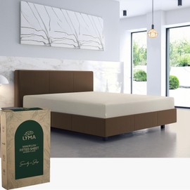 LYMA Bedding Fitted Sheet King, Deep Pocket 30CM, OEKO-TEX Certified, Ultra Soft Nanoplush Double Brushed Quick Dry Fabric, Shrink Wrinkle & Fade Resistant, Easy Care Elastic Bottom Sheet (Beige)
