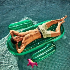 Large Inflatable Swimming Tube Auxiliary Float Pool Toy CD9 180*140cm / Green Cactus Float Item 5ea