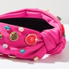 Palotay Teacher Headbands Hot Pink Knotted Headbands for Teachers Pencil