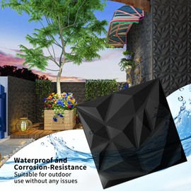 Art3d 20 Pack Decorative 3D Wall Panels for Interior Wall Decor Living Room, 11.8"x11.8" Black Wall Art PVC Panels for Bedroom TV Background Gaming Room Decor