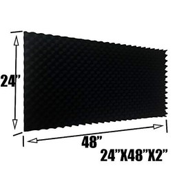 HPKL9999 4PACK 48 "X 24 "X 2" Black Acoustic Panels Studio Soundproofing Foam Wedge Ti...