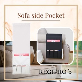 Regipro b Sofa Side Remote Control Pocket Storage Hanging Accessory Case (Off White)