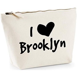 Hippowarehouse I heart Brooklyn printed make up cosmetic wash bag 18x19x9cm