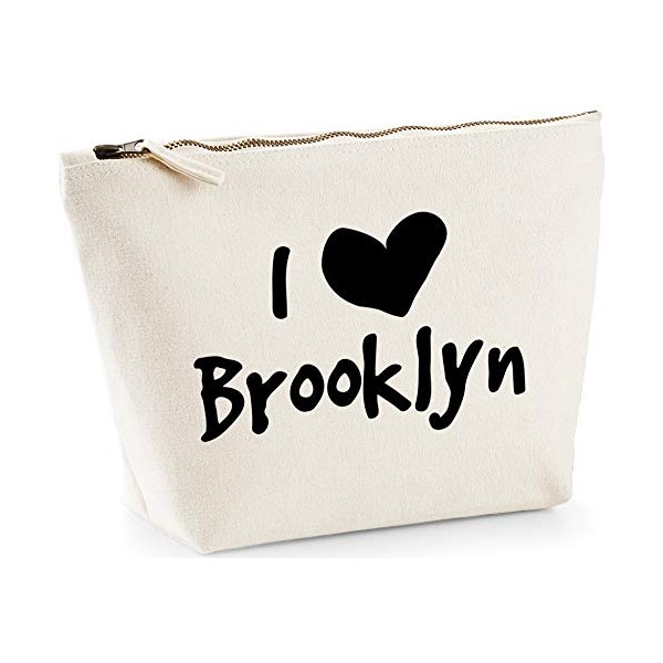Hippowarehouse I heart Brooklyn printed make up cosmetic wash bag