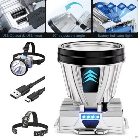 90000LM Super Bright Rechargeable High Power Headlamp Portable Camping Headlamp