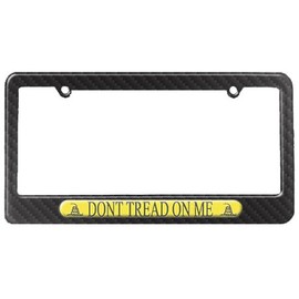 GRAPHICS & MORE Gadsden Flag Don't Tread on Me License Plate Tag Frame - Carbon Fiber Patterned Finish