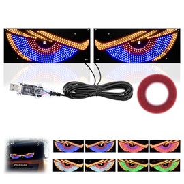 2Pcs Ojos Led para Carro, Ojos para Camion Trailer, Luz de Señal Ambiental, Ojos para Parabrisas de Trailer, Inteligente, Dinámico para Coches, Fiestas, Tiendas, Supermercados (Azul)