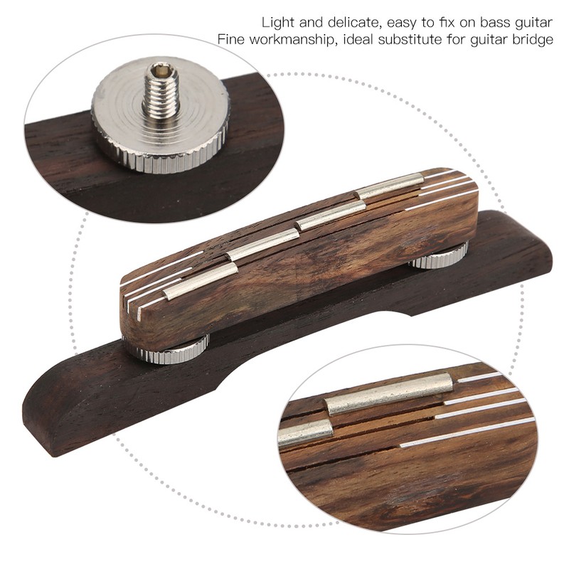 Guitar Bridge Rosewood 4-Strings Delicate Mandolin Musical Instrument AccessoriesRose Color