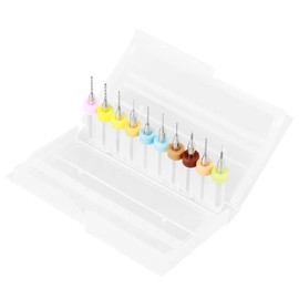 10 Pieces PCB Drill Bit Spiral Drill Bit Set 0.1-1.0 mm Carbide Micro Drill Bit Set Tool for PCB Circuit Board