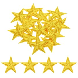 sourcing map Small 5Star Iron on Patches Embroidered Sew Patches Appliques Garment Embellishments for Clothing Repair Backpack Shoes Decoration 2.9x2.9cm/1.14x1.14 Pack of 15 (Yellow)