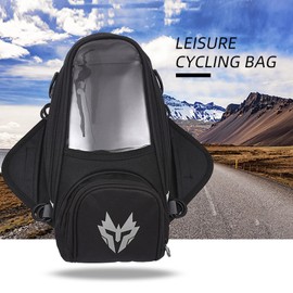 Bolsa de Tanque para Motocicleta, Bolsa de Panel de Tanque de Combustible de Gran Capacidad Resistente Al Desgaste Impermeable Multifuncional para Motocicleta (Gris)