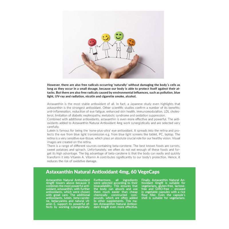 Astaxanthin - Haematococcus Algae - with Lutein, Beta-Carotene, Betacyanine and