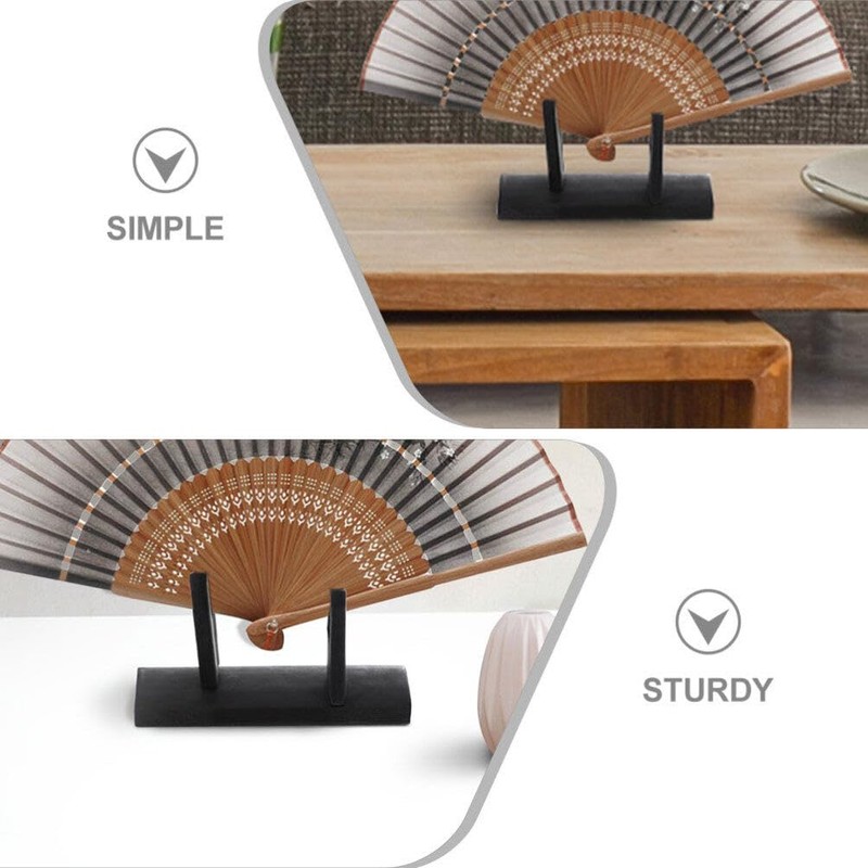 Alipis 2pcs Bamboo Folding Fan Stands - Elegant Japanese and