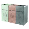 3 Packs Recycling Bags Pink,Green,Gray with handle Separate Sorting Organizer