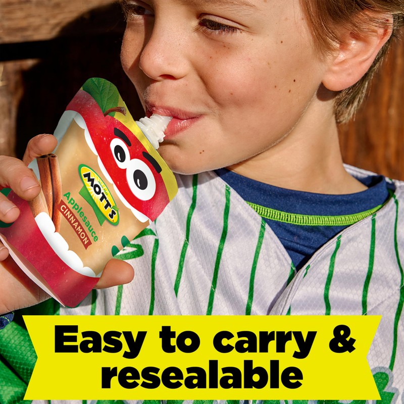Mott's Cinnamon Applesauce, 3.2 oz clear pouches, 20 pack