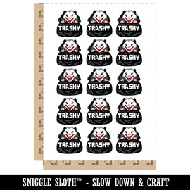 Trashy Opossum in Trash Garbage Bag Temporary Tattoo Water Resistant Fake Body Art Set Collection - 15 2" Tattoos (1 Sheet)