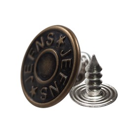 20 Set 17mm Replacement Jeans Buttons - Metal Snap Denim Buttons Kit with Rivets