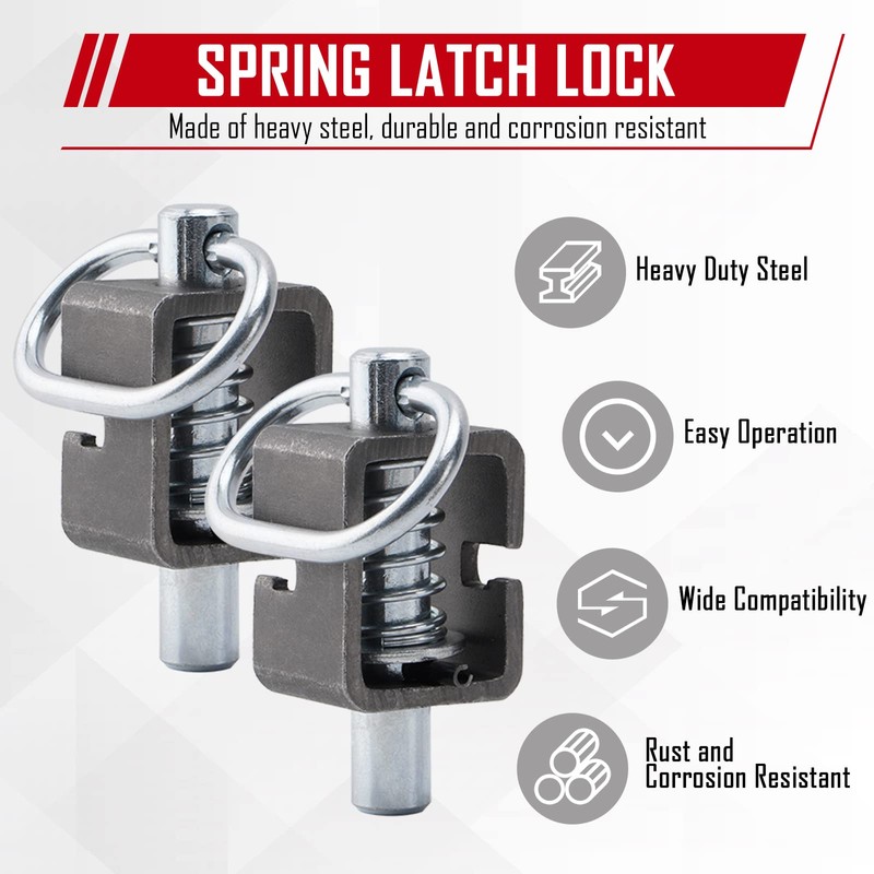 SPARKWHIZ Spring Latch Lock, Weld-On Spring Latch Assembly, Trailer Gate