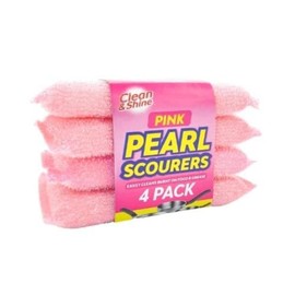 FabFinds Scourers Sponge Non Scratch Kitchen Sponge Washing up Sponge Pads (Pink Pearl, Pack of 12)