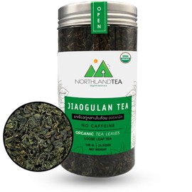 Organic Gynostemma Tea - Jiaogulan Tea 3.52 OZ – Certified USDA & EU Organic – Loose Leaf - Caffeine Free - Directly from Thailand Local farmer - Eternal life Herb - Northlandtea