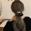 ZOONAI 2Pcs Women Teen Girls Velvet Pearl Scrunchies Hair Accessories