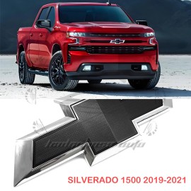 Unbranded 19-21 For Che/vy Silverado 1500 Bowtie Front Grille Emblem Badge Chrome Black