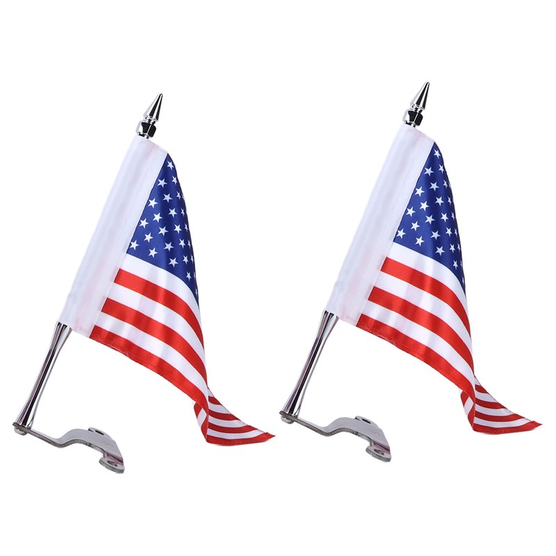 Trunk Lid Flag Pole Mount Kit with USA American Flag