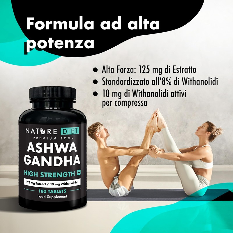 Nature Diet Ashwagandha High Strength PLUS, 125 mg Estratto