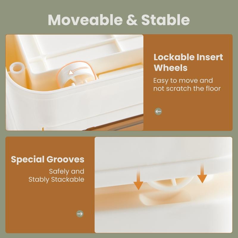 Stackable Storage Bins with Lids Portable and Lockable Organizer with